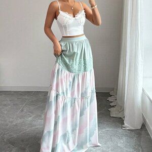Multicolor Casual Women's Bohemian Holiday Skirt